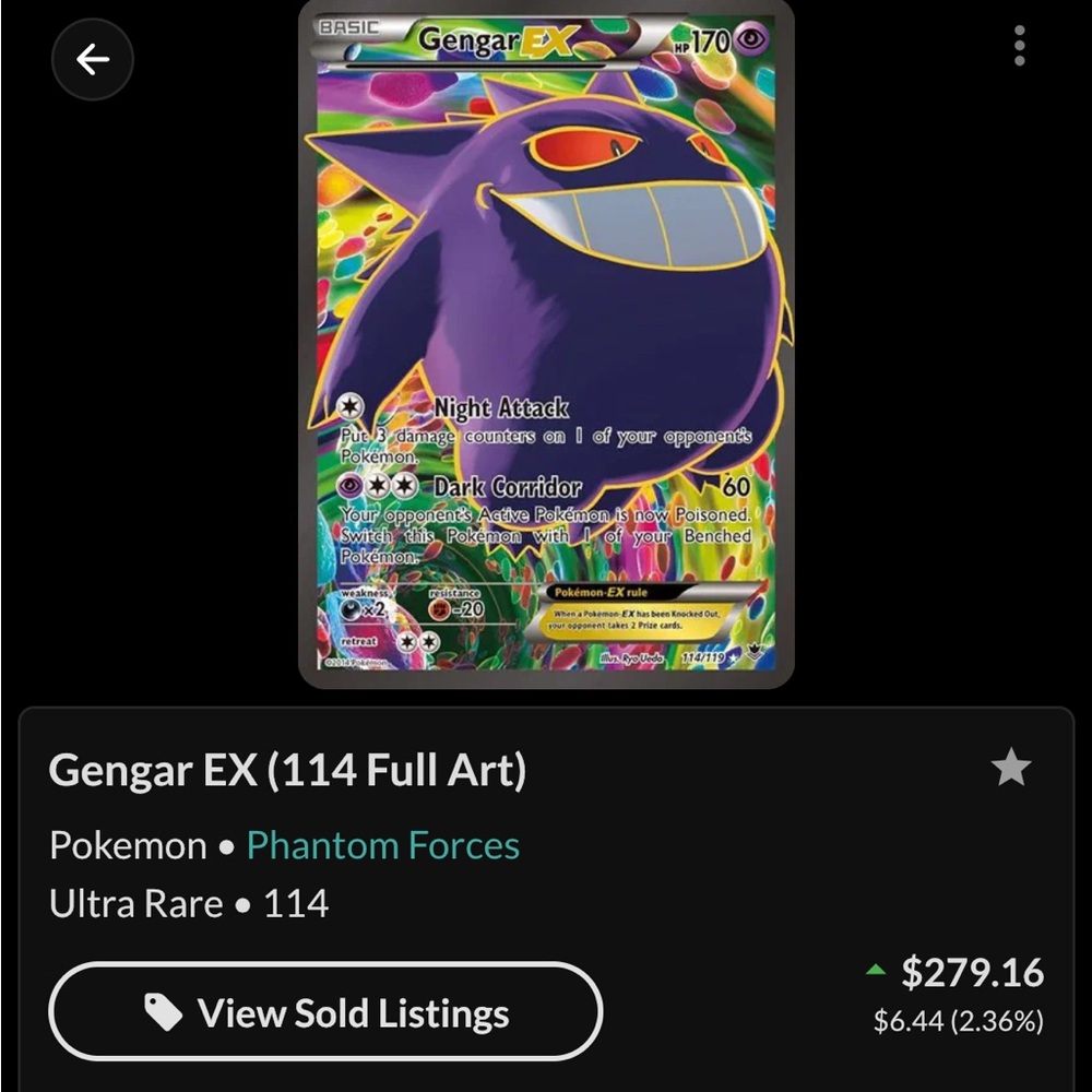 Pokemon Gengar EX Trading Card - Multicolor
